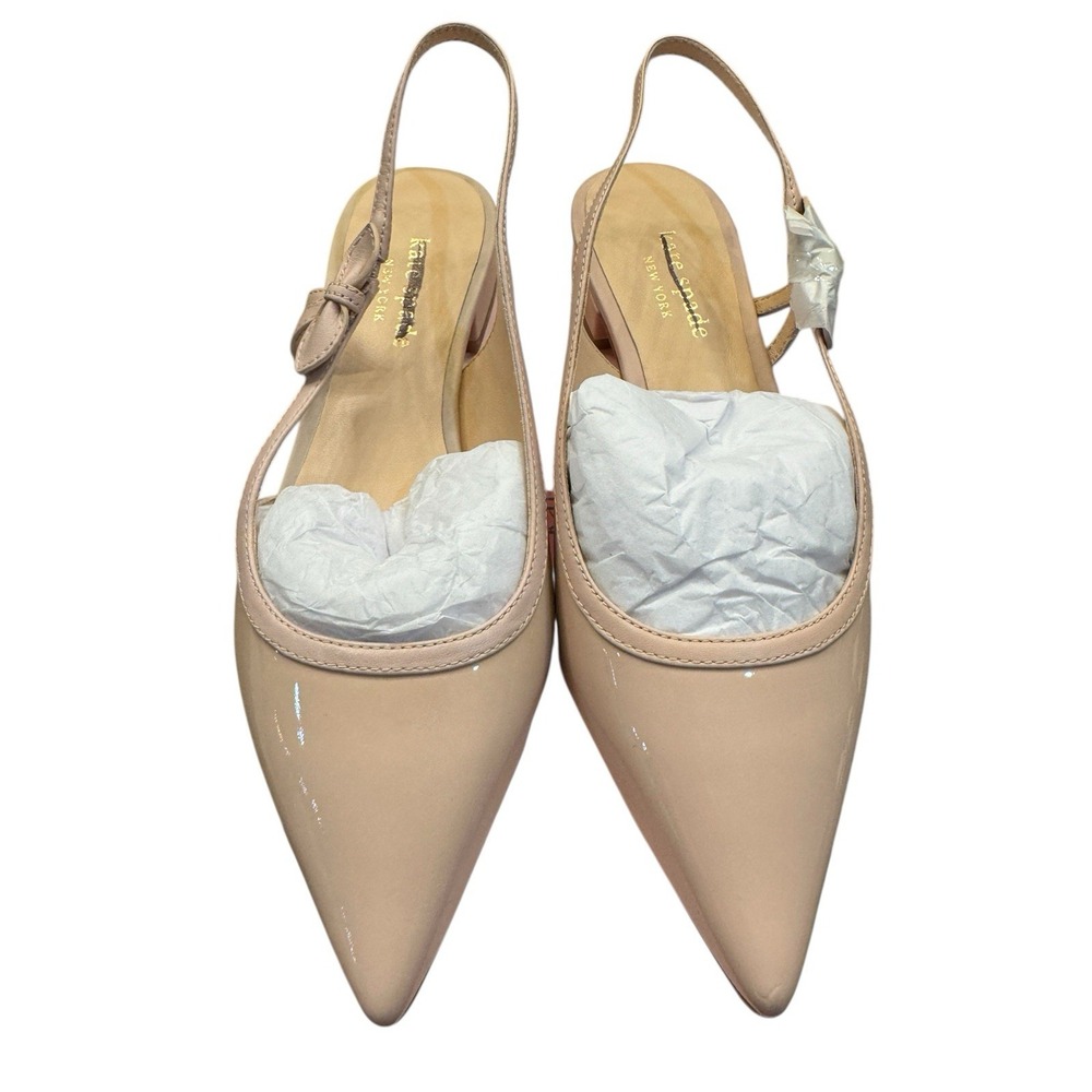 Kate Spade New York Mae bow slingback flats in‎ pale vellum patent Size 5